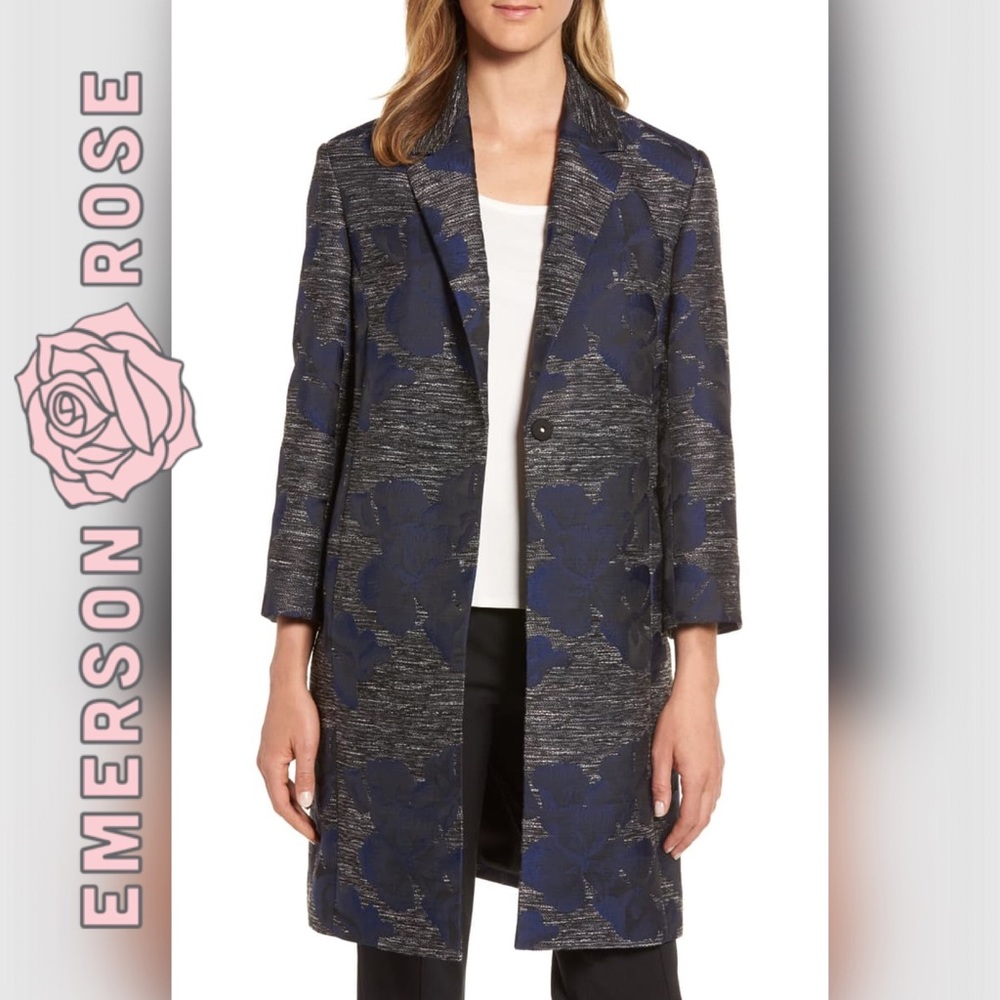 🆕EMERSON ROSE Jacquard Jacket GREY IRIS TWEEDY